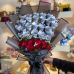 money bouquet with flowers