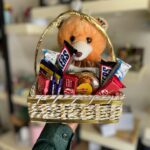 CHOCOLATE BASKET WITH TEDDY BEAR & GIFT CARD