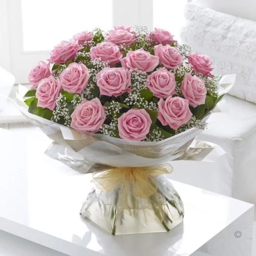 Majestic Pink Roses – Imported Long-Stem Gift Bouquet