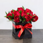 Red Roses Flowers Love Box – 8 Imported Roses