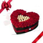 Heart Box Of Chocolate And Roses