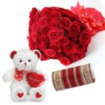 Large Bouquet With Bangle And Teddy