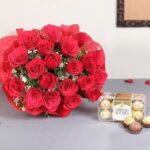 2 Dozen Roses With Ferrero Rocher