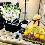 Fruit Basket with Flowers